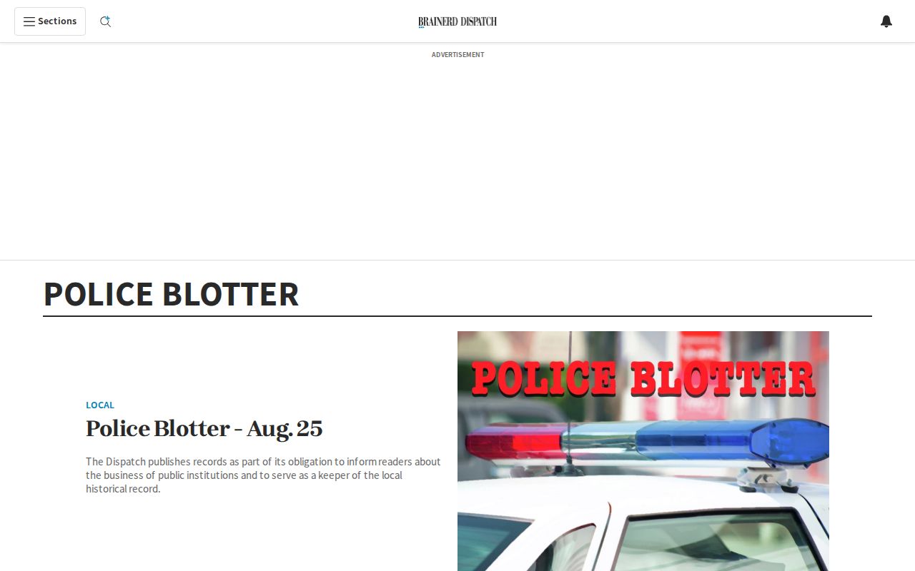 Morrison County arrest-news record on Brainerd Dispatch Police Blotter topic